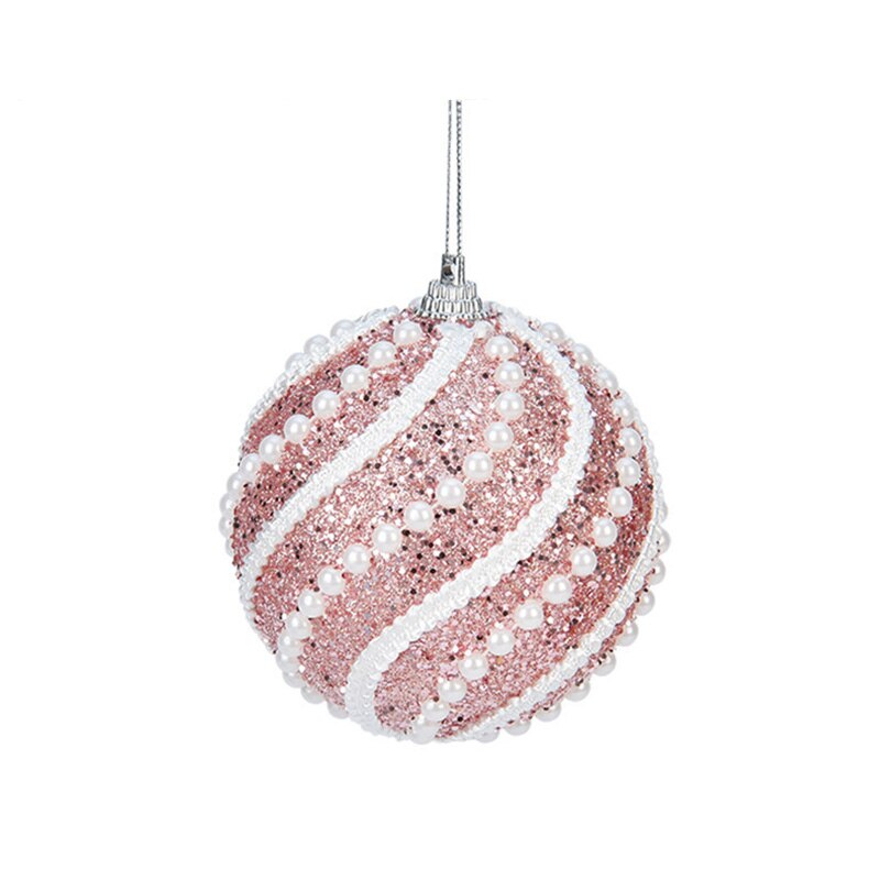 8cm lyxiga julkulor kristall glitter paljetter skum xmas tree hängande hänge xmas ball år fest dekorer: 8
