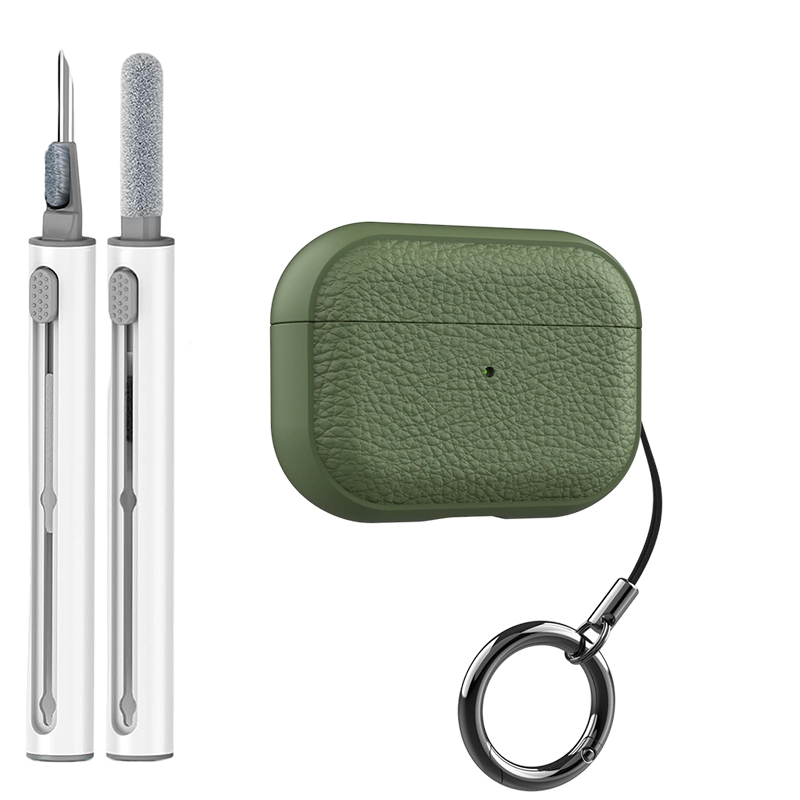 Funda de cuero Compatible con AirPods Pro 2 Generación AirPod 1 3 4 Max Funda protectora de TPU suave con llavero El LED frontal visible
