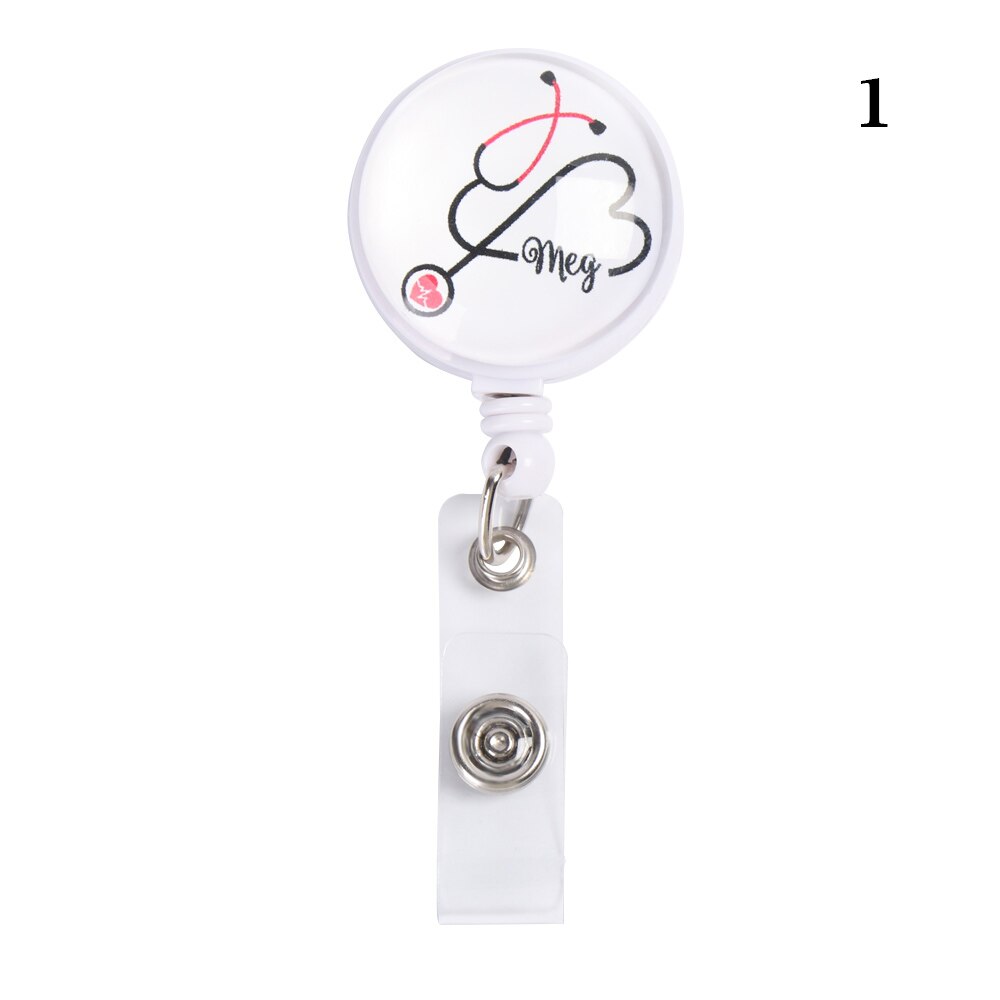 Retractable Badge Reel Nurse Display ID Name Card Badge Holder Anti-Lost Clip Key Ring: 1
