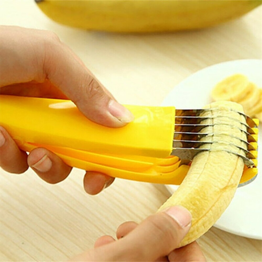 Rebanador de acero inoxidable para el hogar, cortador de fruta, verdura, plátano, salchicha, rebanador de ensalada, pepino, herramientas de cocina, accesorios