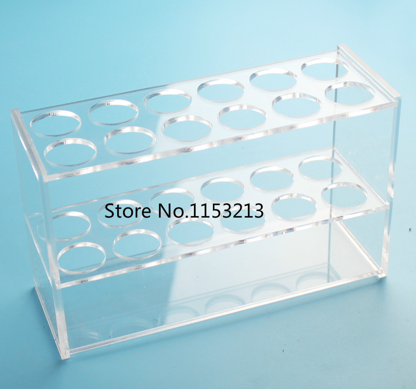 50ml * 12-Holes organic glass test tube rack 12 vents rectangle transparent Plexiglass colorimetric tube rack diameter 26mm