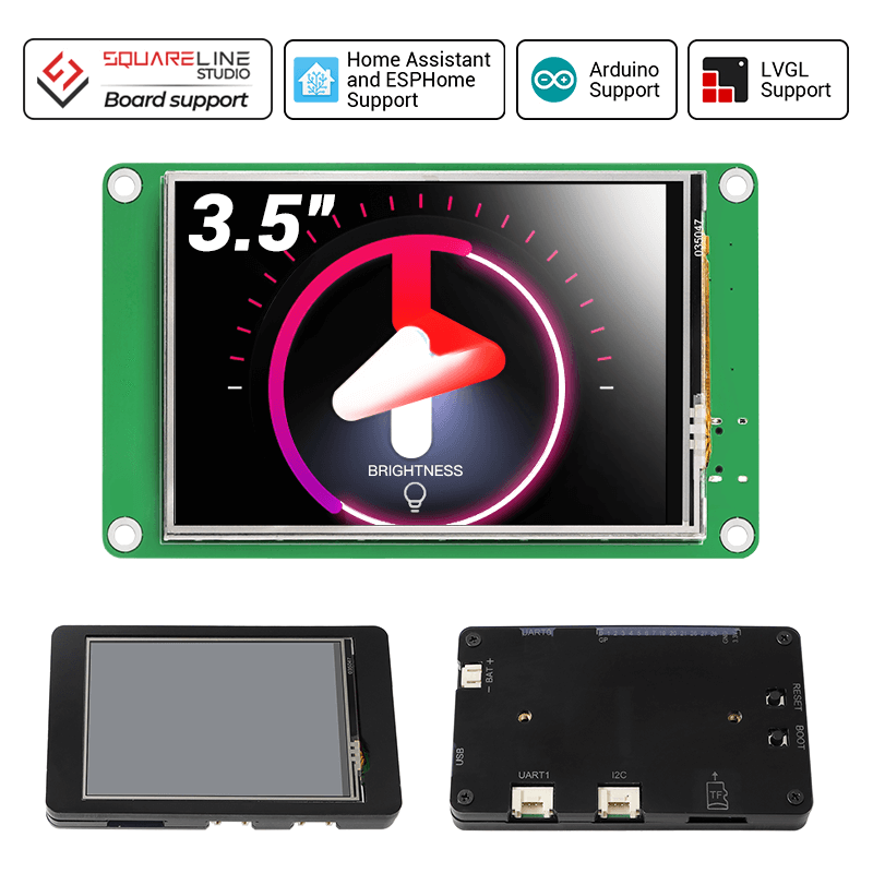 Elecrow crowpanel pico -3.5 tommer 480*320 display tft lcd hmi modul spi berøringsskærm med  rp2040 understøtter lvgl/c/c++/micropython: Khaki