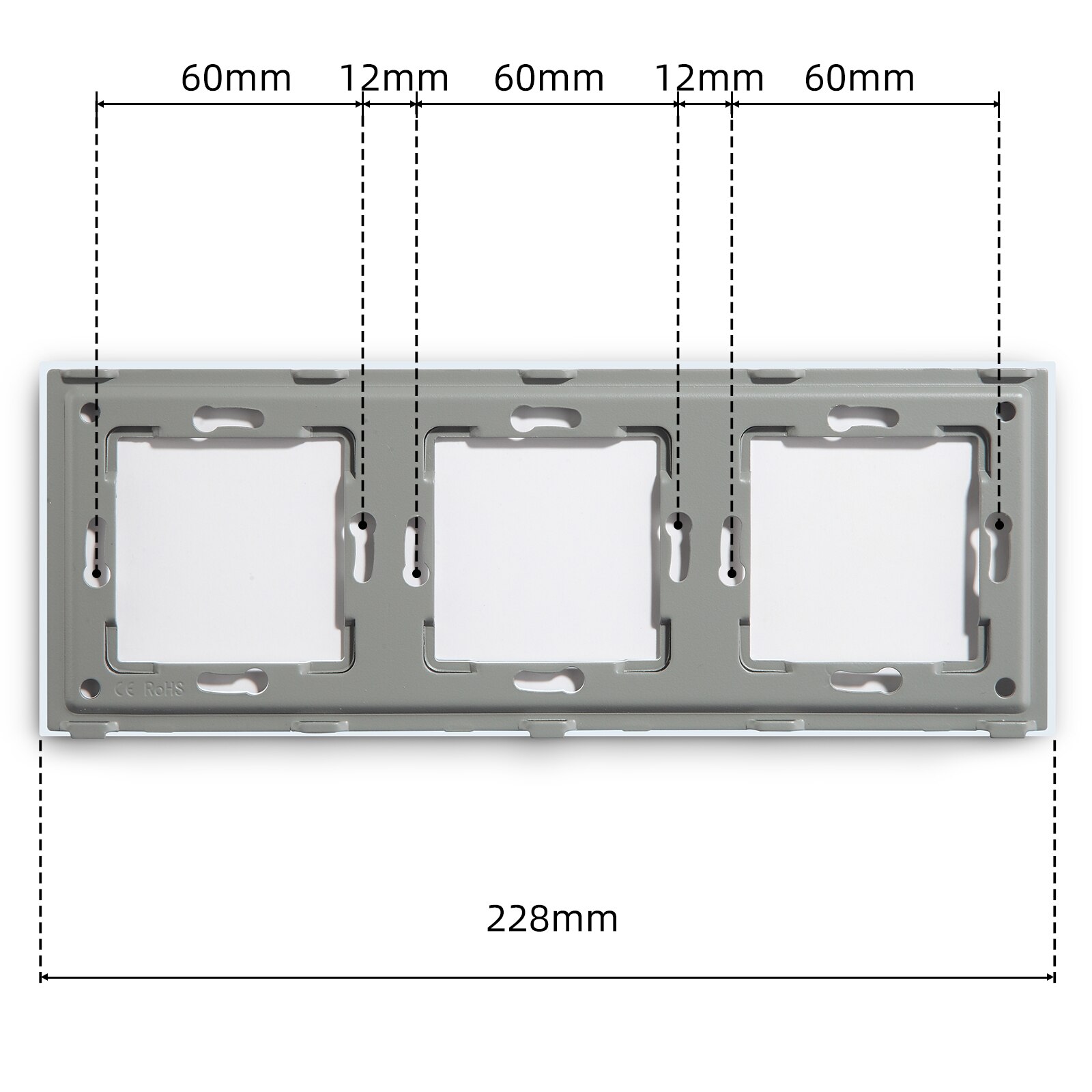 BSEED Crystal Glass UK EU Standard 86 157 228 299 mm Single Double Triple Fourfold Glass Frame White Glass Frame Only