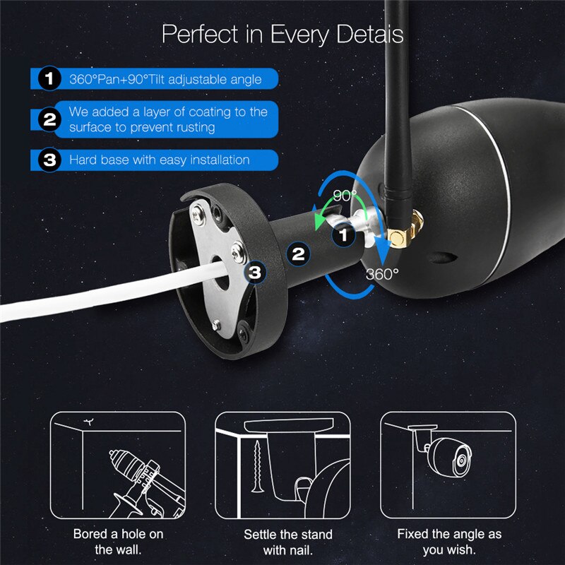 DIGOO DG-W01f CCTV System 720P Outdoor CCTV Camera IP Security System Video Surveillance Kit Waterproof WIFI Security IP Camera