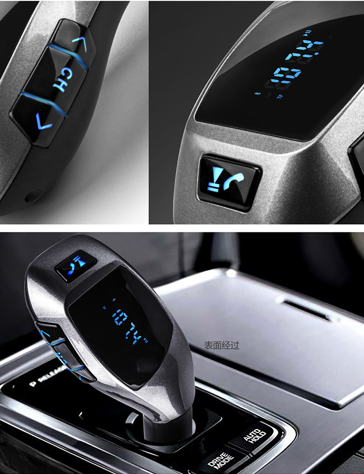 Siarnuo-Kit Bluetooth X5 pour voiture, lecteur MP3 FM Bluetooth, transmetteur de téléphone avec casque audio, transmetteur FM