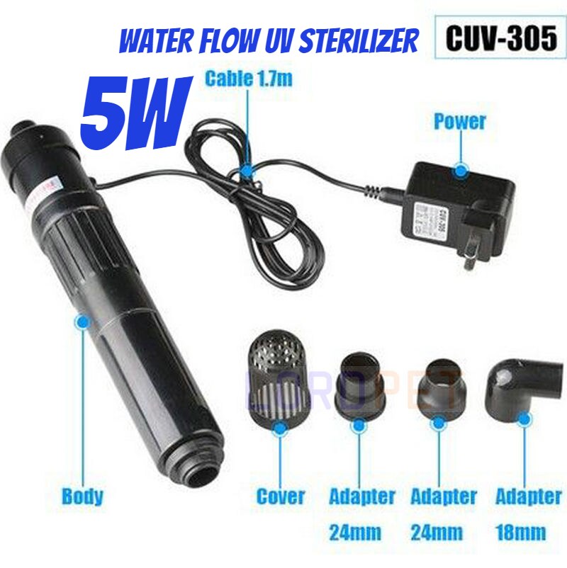 SUNSUN UV Sterilizer Fish Tank Aquarium Purify Water Remove Algae UVC Light UV Lmap Water Purification Deodorant: CUV 305