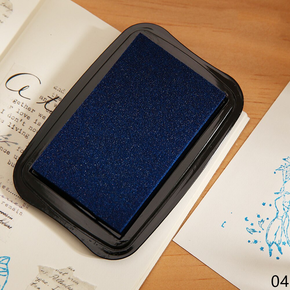 Tampon encreur Vintage pour timbres, 12 couleurs, grande taille, artisanat, bricolage, Scrapbooking, tampons d'encre en caoutchouc, tampons en papier, 6.5x9.8cm: Dark Blue