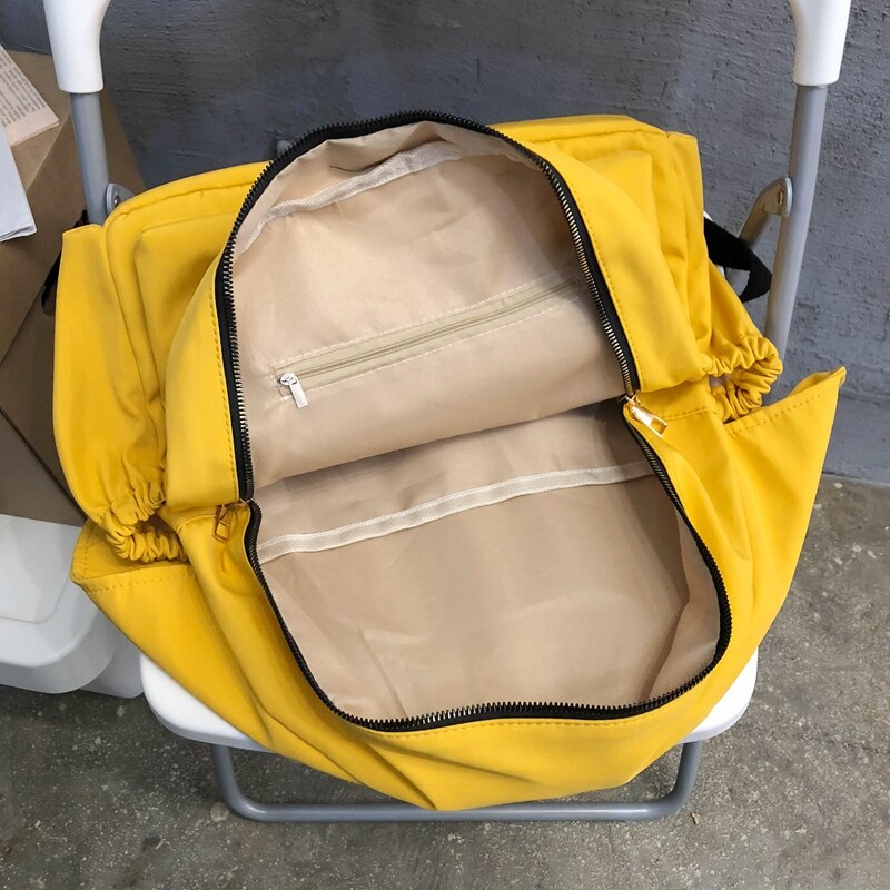 HOCODO sac d'école de grande capacité pour les adolescentes imperméable en Nylon femmes sac à dos solide couleur livre sac voyage sacs à bandoulière