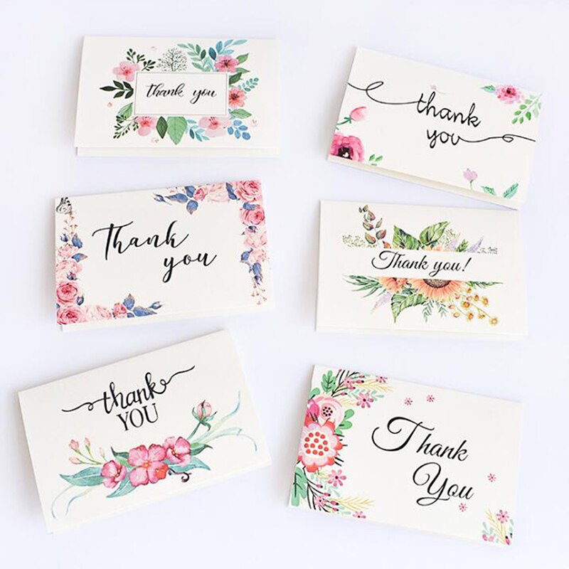 Mix Styles Envelope Flower "thank You" Cards Message Card DIY Decoration Greeting Card