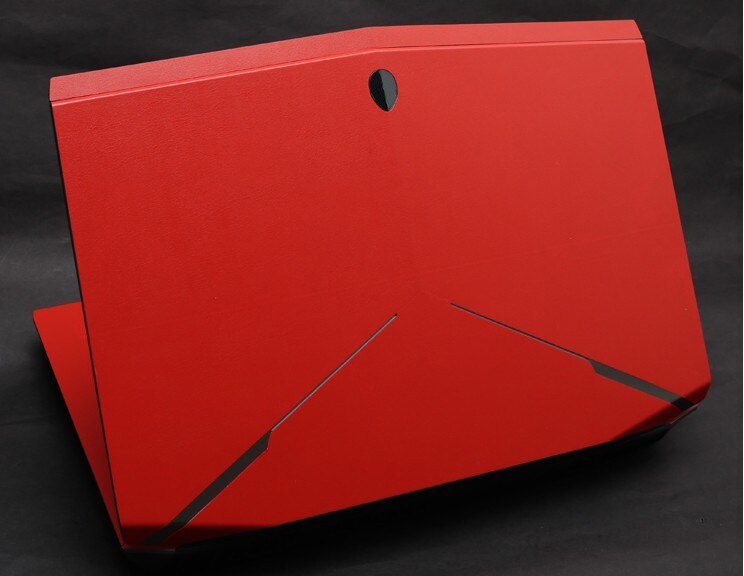 Kh laptop kulfiber læder klistermærke hud cover beskytter til alienware 14 m14x r3 anw 14 alw 14 14 "frigivelse: Rødt læder