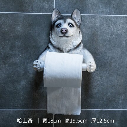 Toiletrulleholder sød kat vovsepapirholder badeværelse vægmonteret rullepapirkasse: D