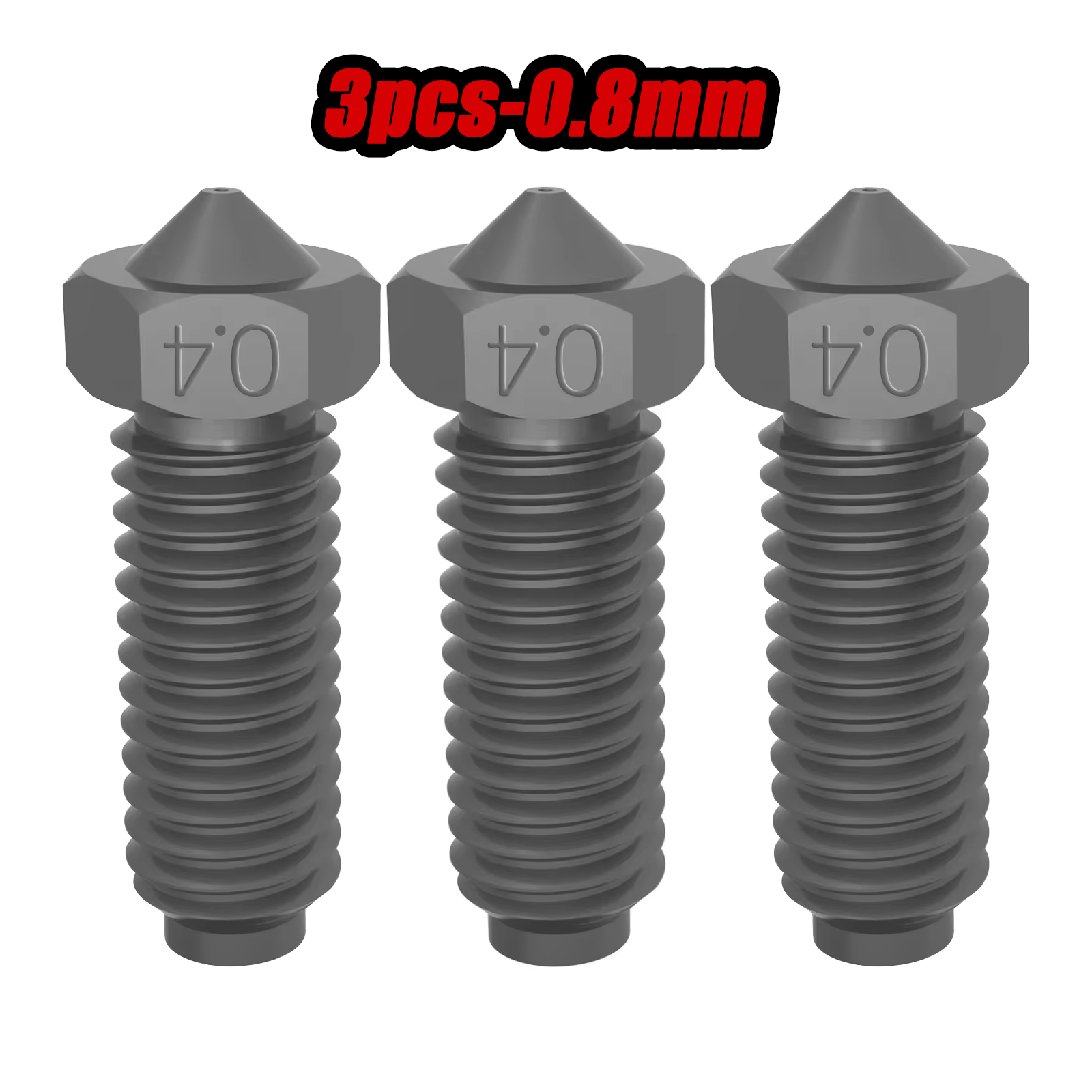 For Anycubic Kobra 2 Plus/2 Max/2 Neo/2 Pro 3D Printer Brass Hard Steel Volcano Nozzle 0.4 0.6 0.8 1.0mm For Kobra 2 hotend kit.: GRAY