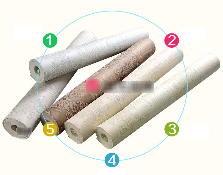 3D Victoriaanse Damast Reliëf Behang Roll Luxe Klassieke Bloemen Behang Woonkamer Slaapkamer Muur Decor