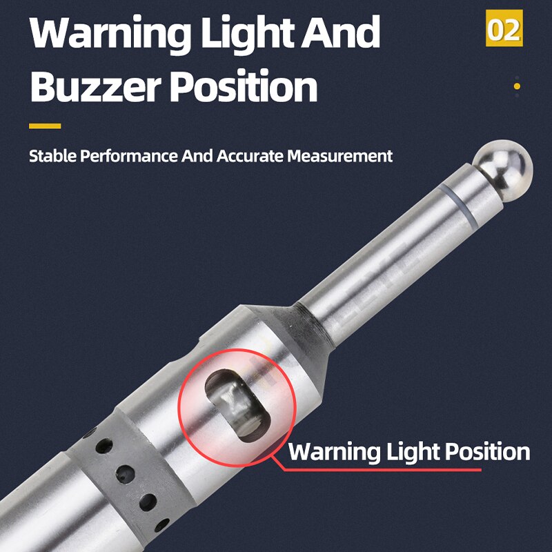 Photoelectric Optical Edge Finder LCD Warning Light Precision Electronic Instrument With Buzzing Sound Deep Hole Measuring Tools