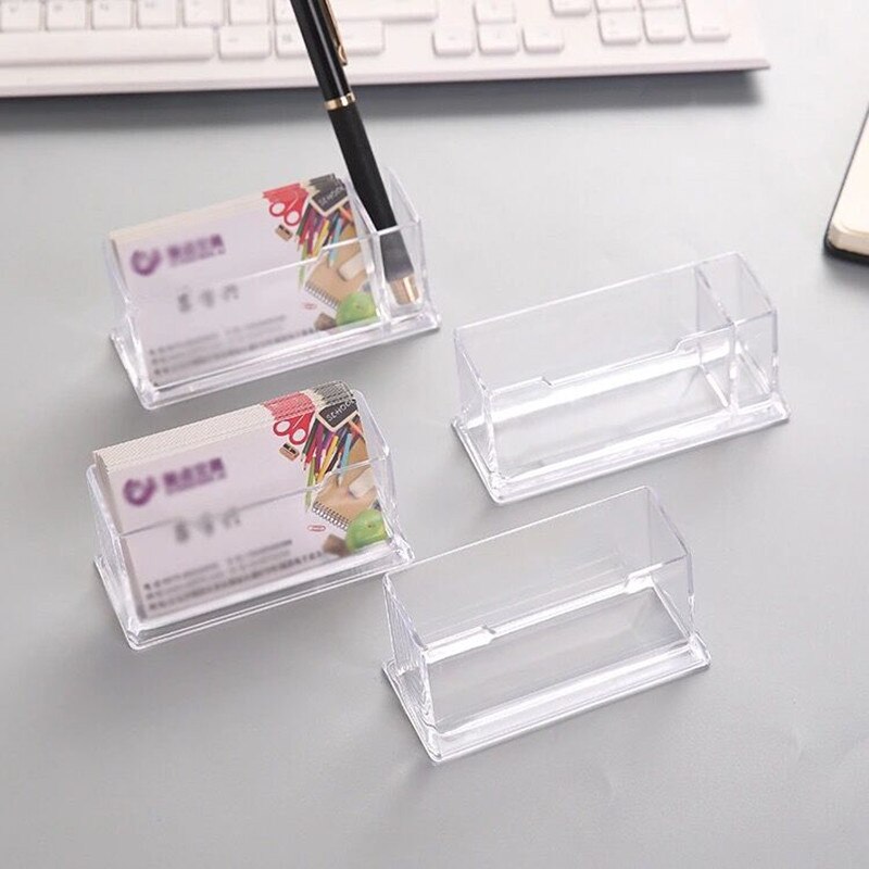 Desktop Acrylic Business Name Card Holder Case Display Organizer Stand Office Tradeshows Business Card Desk Sign Holder Case