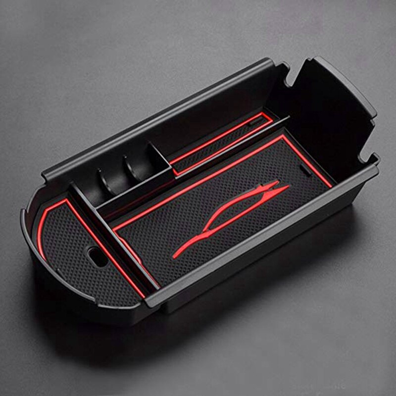 Car Styling Accessories Plastic Interior Armrest Storage Box Organizer Case Container Tray for Toyota C-Hr Chr: Red