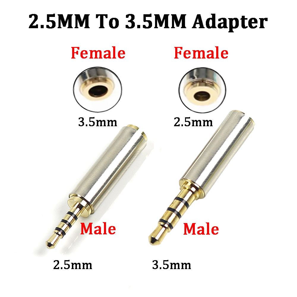 3.5 mm to 2.5 mm ljudadapter för aux-högtalarkabel stereohörlurar headsetmikrofon 2.5mm to 3.5mm- jackkontakt