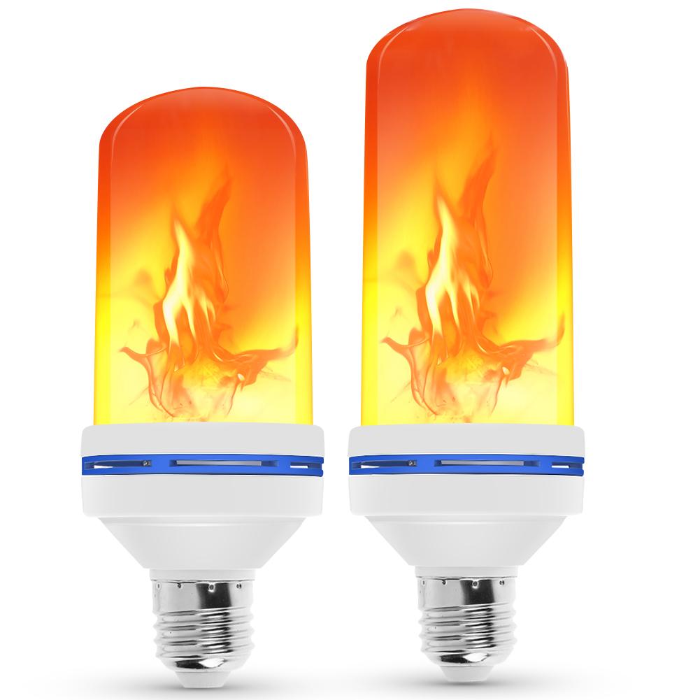 LED Flame Lamp 4 Modes Yellow Flame Effect Light Bulb 85-265V Flickering Emulation Fire Light With Gravity Sensor Decor Lamp
