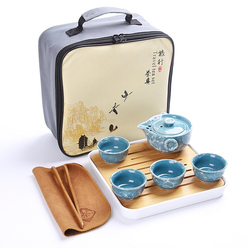 Tragbare Keramik Teegeschirr Set Chinesischen Kung Fu Tee-Set Teekanne Teegeschirr Mit Reisenden Tasche Teaset Gaiwan Tee Tassen Tee zeremonie: 10