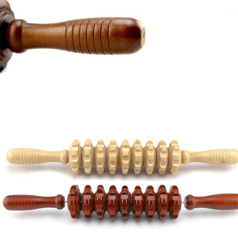 Användbar sport helkroppsmuskelmassager trä roller stick triggerpunkt återställningsverktyg deep relax redskap massage stick