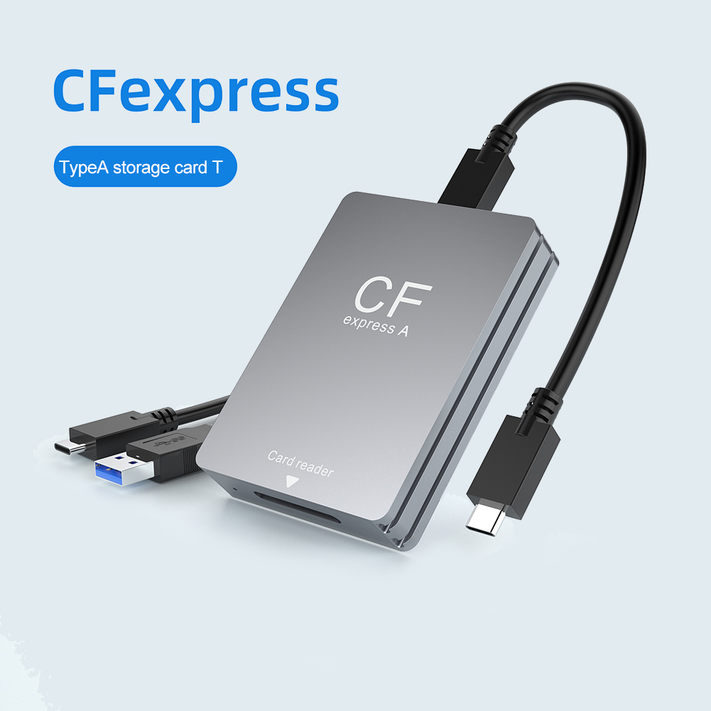 2-in-1 CFexpress Type A & SD-kaartlezer Geheugenkaartlezer Ondersteuning voor Android/Windows/Bos Draagbare CF Express-lezer voor SLR: Blauw