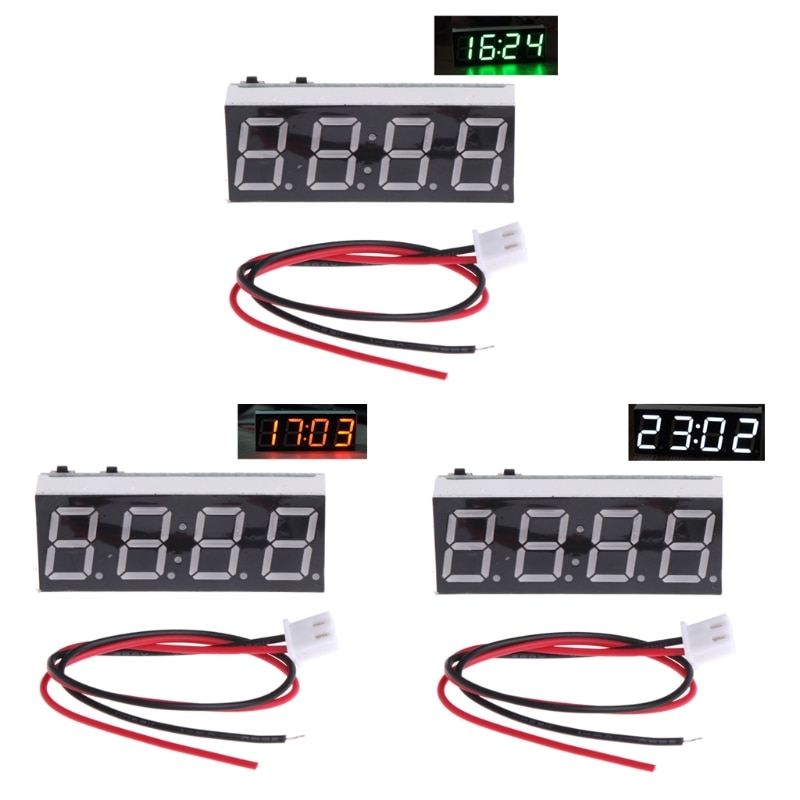 12V 5-24V Elektronische Voltmeter Thermometer Klok Voor Auto Auto Led Monitor Module 6XDB