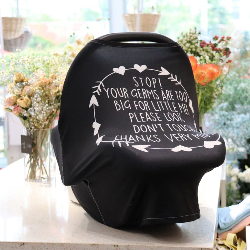 Funda de lactancia para pañuelo para amamantar con señal de advertencia de seguridad, sin contacto, fundas de asiento de coche de bebé, suave, transpirable, elástica, para compras