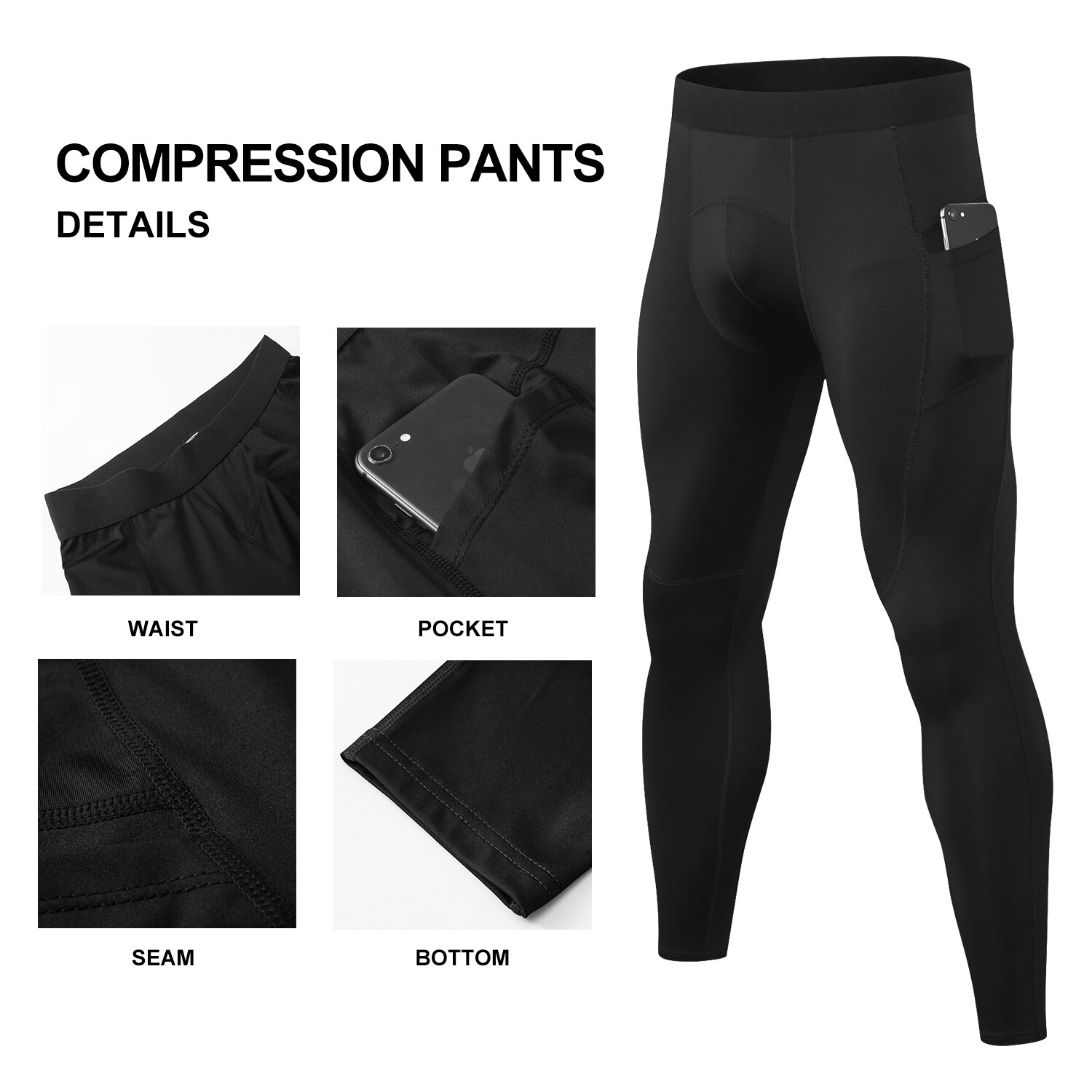 Mens Compressie Broek Sport Fitness Running Panty Snel Droog Mannelijke Atletische Honkbal Voetbal Broek Jogging Leggings