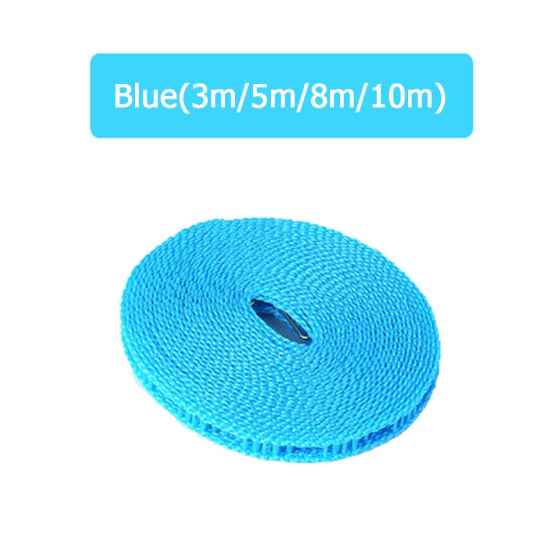 Draagbare Anti-Slip Winddicht Waslijn Hek Type Waslijn Drogen Quilt Touw 5-10M Waslijn Outdoor Reizen waslijn: Blue / 3M