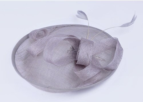 Rétro Style Lin Mariée Chapeau Haut-de-Forme Chapeau Net Européenne Britannique Coiffe Banquet Chapeau Haut-de-Forme Mariage chapeau De Mariée royale chapeau mariage mariée: Light Grey