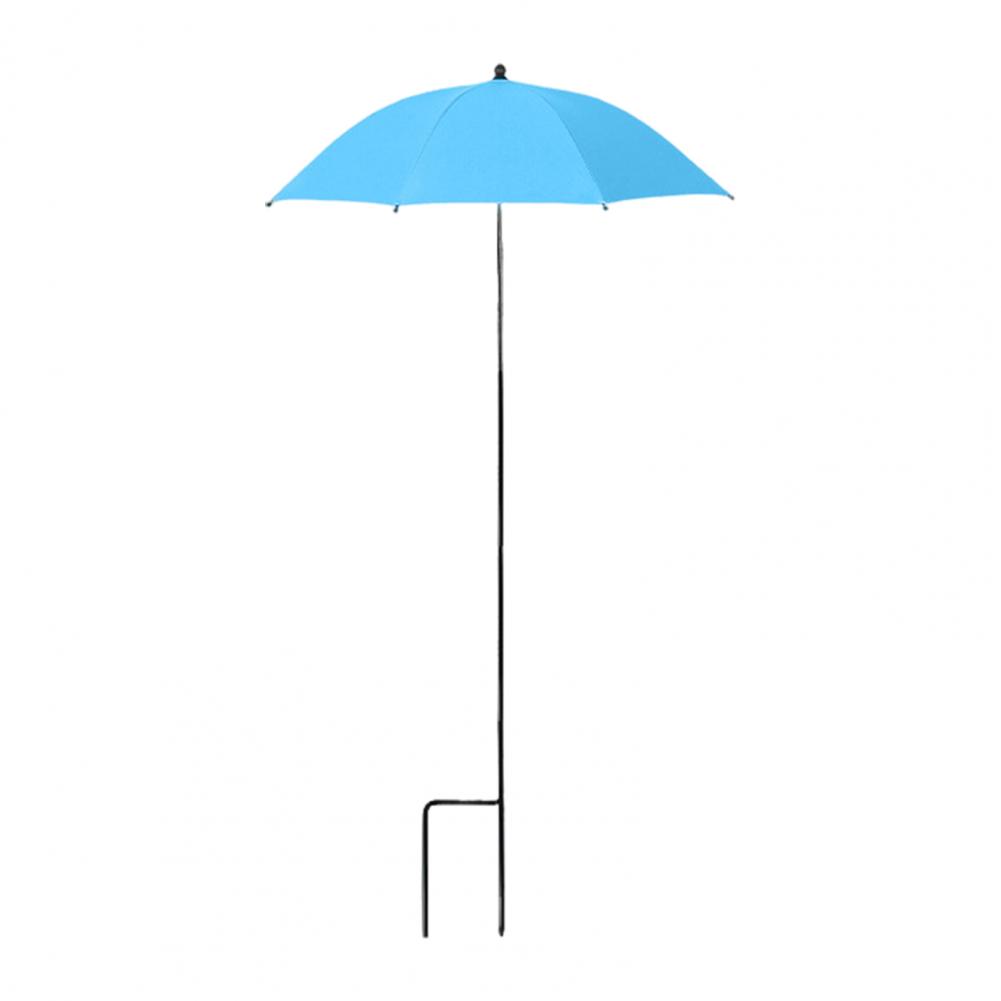 Højdejusterbar planteparasol med pæl, haveskygge, beskytter planter mod solen til potteplanter, blomsterbede til udendørs planter: Hvid