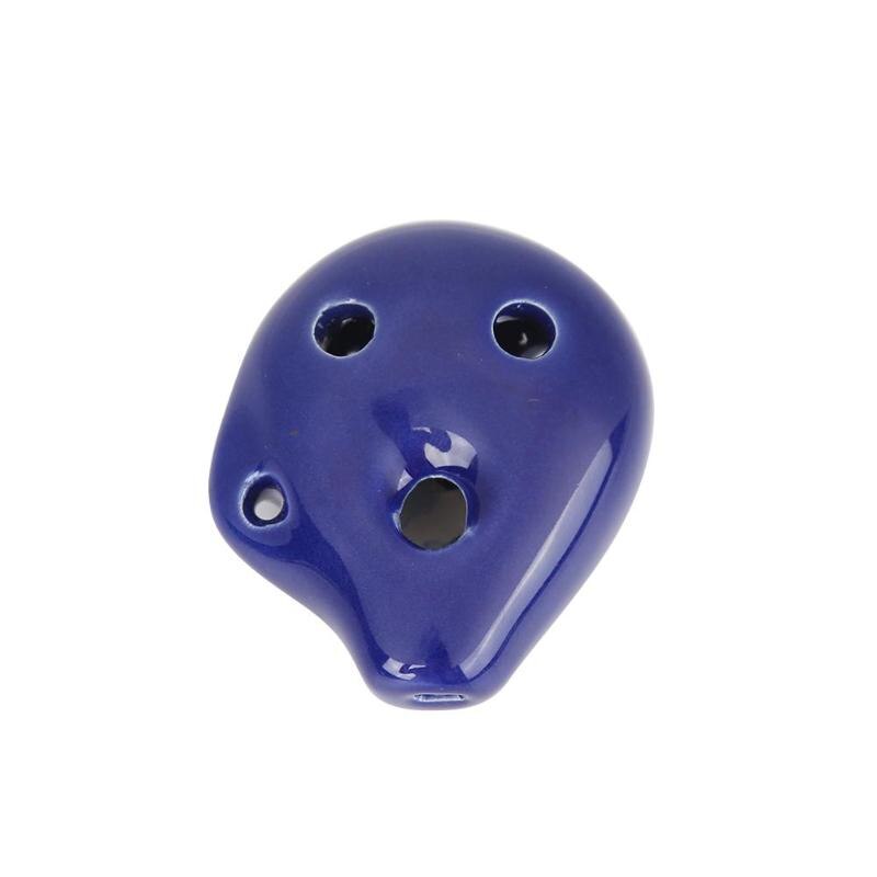 Ceramic Flute Classical Elegance Mini Portable 6 Hole White Porcelain Flute C Tone Alto Musical Instruments: Dark Blue