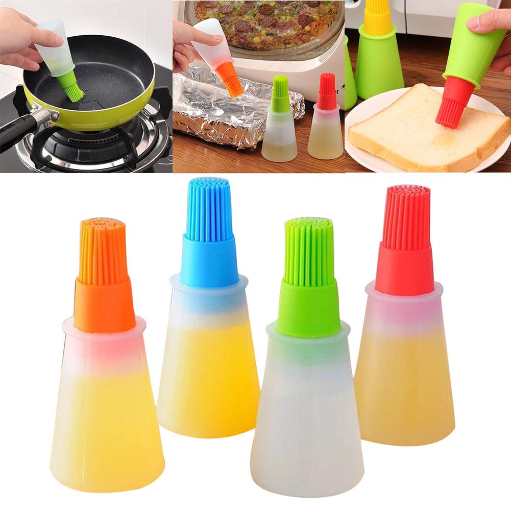 1 pc grill olie flaske børster silikone flydende olie pen kage smør brød wienerbrød børste bagning bbq redskab basting pensel god