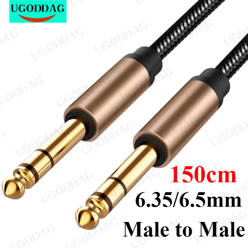 6.35mm 1/4" Hane TRS till Hane TRS Balanserad Stereoljudkabel Guldpläterad Jack 6.35 mm till 6.35 mm Gitarrkabel