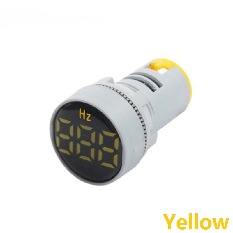 Pantalla LED de 22mm, medidor Digital Hertz de CA 20-500V, indicador redondo, pantalla de Panel de luz, LED rojo, amarillo, verde, azul y blanco: Yellow