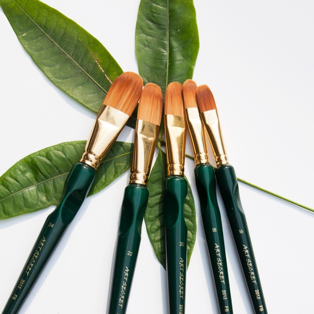 2012FB Korea importing synthetic hair triangle wooden handle aluminum ferrule acrylic and oil brush