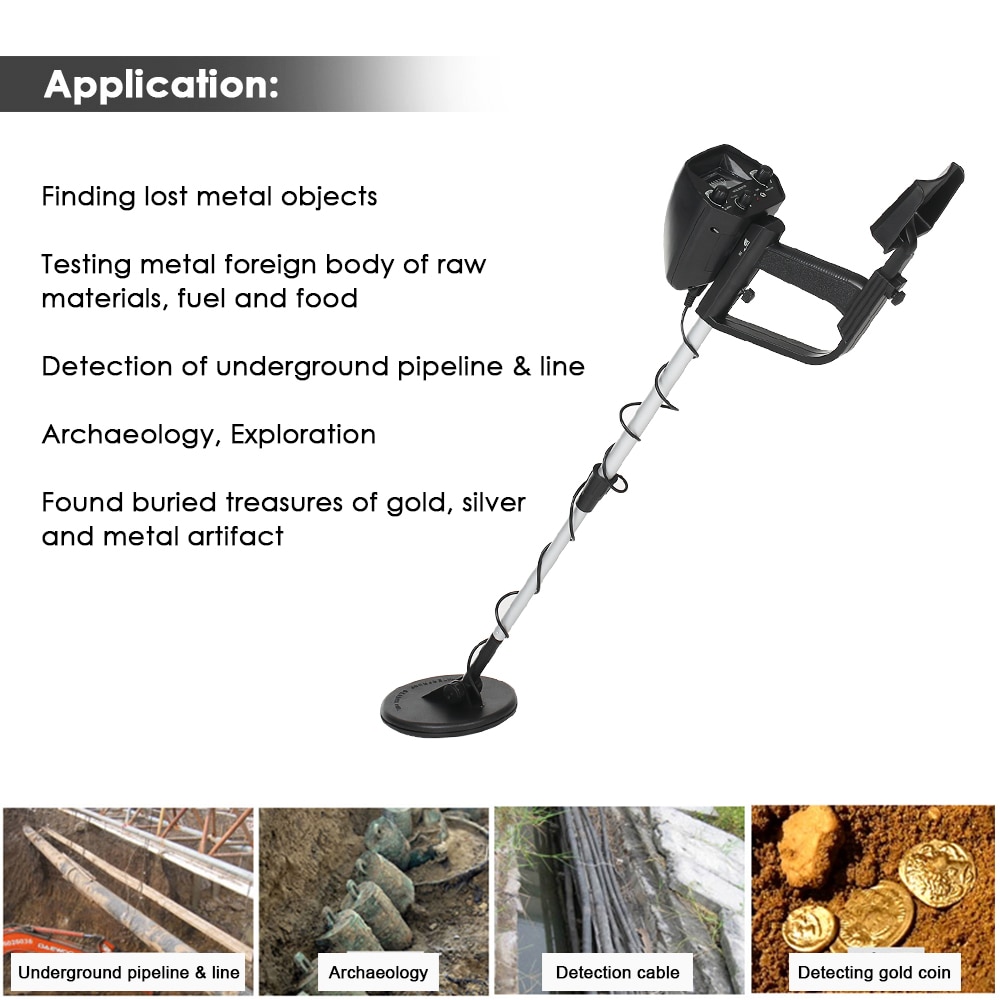 KKmoon-Detector de Metales MD4030, buscador de tesoros de oro subterráneo, con auriculares, GTX5030
