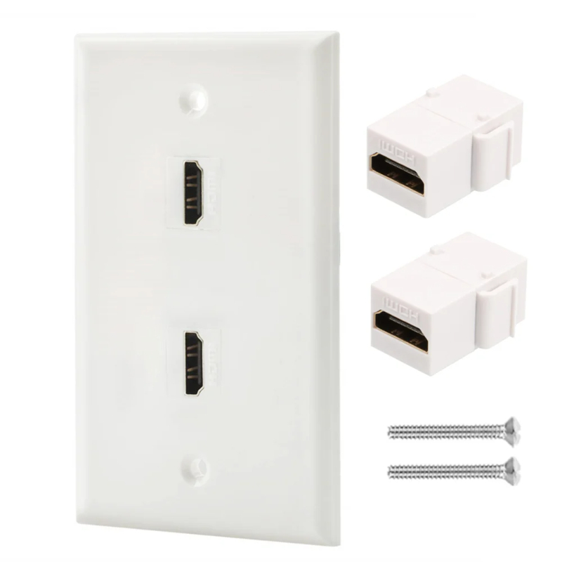 Female Connector Hdmi Wall Socket Plug Insert Jack Outlet Panel Mount Support 4k 3d Ethernet For All Standard Wall Socket Plate: Red