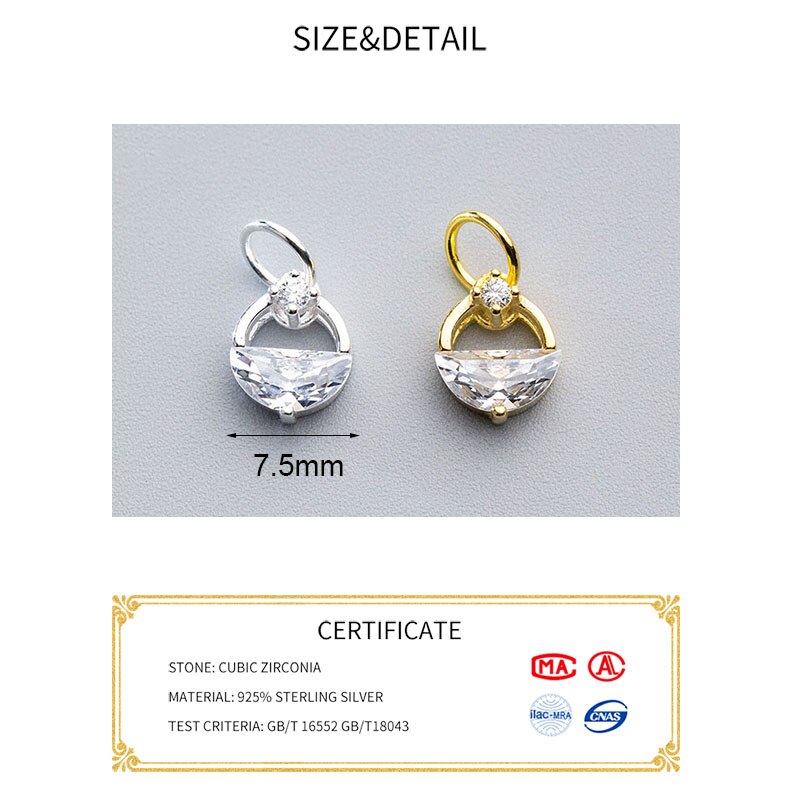 Meetsoft romantische 925 große zirkonia-rundanhänger aus sterlingsilber, hohl, diy-schmuck, minimalistisch, schickes accessoire