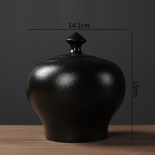 Modern Stoneware Tea Bag Storage Jar Ceramic Large-capacity Sealed Jar Candy Dried Fruit Storage Tank Tea Container Kitchen Tool: B