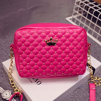 Maras drøm lille dametaske håndtaske med krone mini nitte skuldertaske kvinder messenger bag