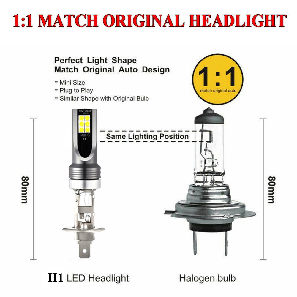 H1 Led Mistlamp Koplamp Kits 100W 14000LM High Power Lampen 6000K Wit Lampen