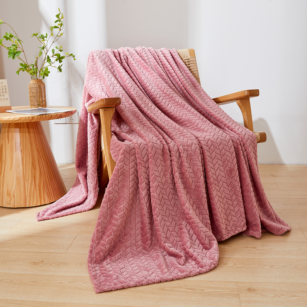 Solid Color Flannel Blanket Bedspread for Air-Condition Room with Machine Washable Faux Fur Sofa Cover Soft Plaid Blankets