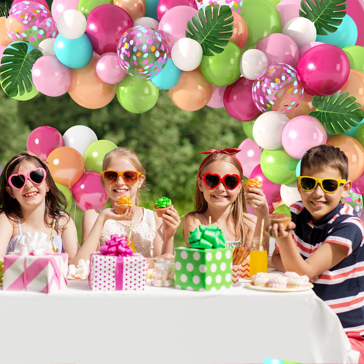 Hawaiianische Ballon-Girlande, Bogen-Set, tropischer Sommer, Hawaii-Party-Dekoration, Flamingo, Aloha, für Kinder, Babyparty, Geburtstag, Party-Dekoration