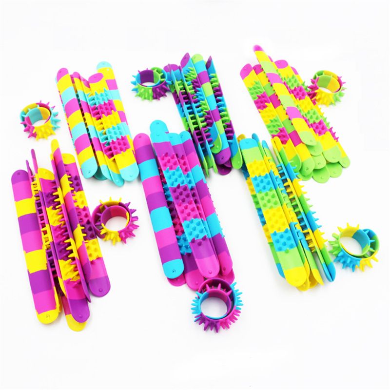 Pulsera de silicona con pinchos para niños, brazalete sensorial clásico para autismo, oficina, escuela, Slap