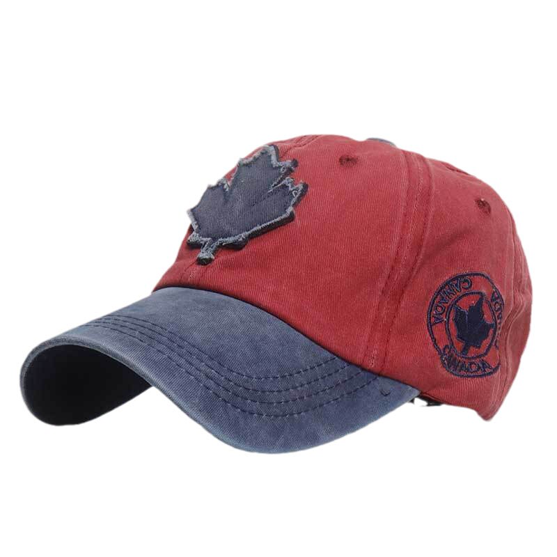 Gewassen Katoen Mannen Esdoornblad Baseball Cap Voor Vrouwen Snapback Hoed Dier Borduren Bone Caps Gorras Casual Casquette Mannen: Rood