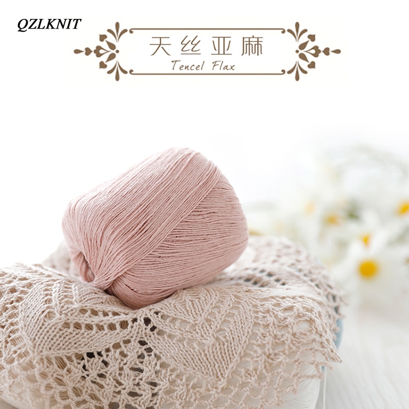 Qzlknit 50g/ nystan vår/sommar babygarn kammad hud affinitet 4 trådar av tencel/linne blandat garn gör det själv virkade skor/kjol etc