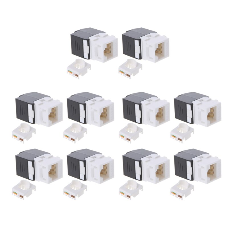 Gigabit RJ45 CAT6 Keystone Jacks Modules Tool-free Connection Cable adapter