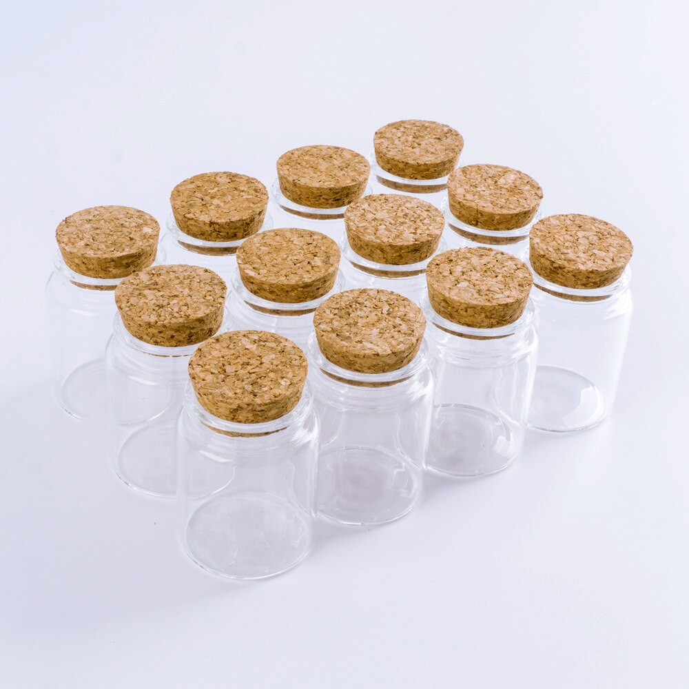 60ml 47*60mm Glass Bottles With Cork Storage Spice Jar Bottle Containers Clear Food Botlles Eco-Friendly DIY Craft Botlles 6pcs