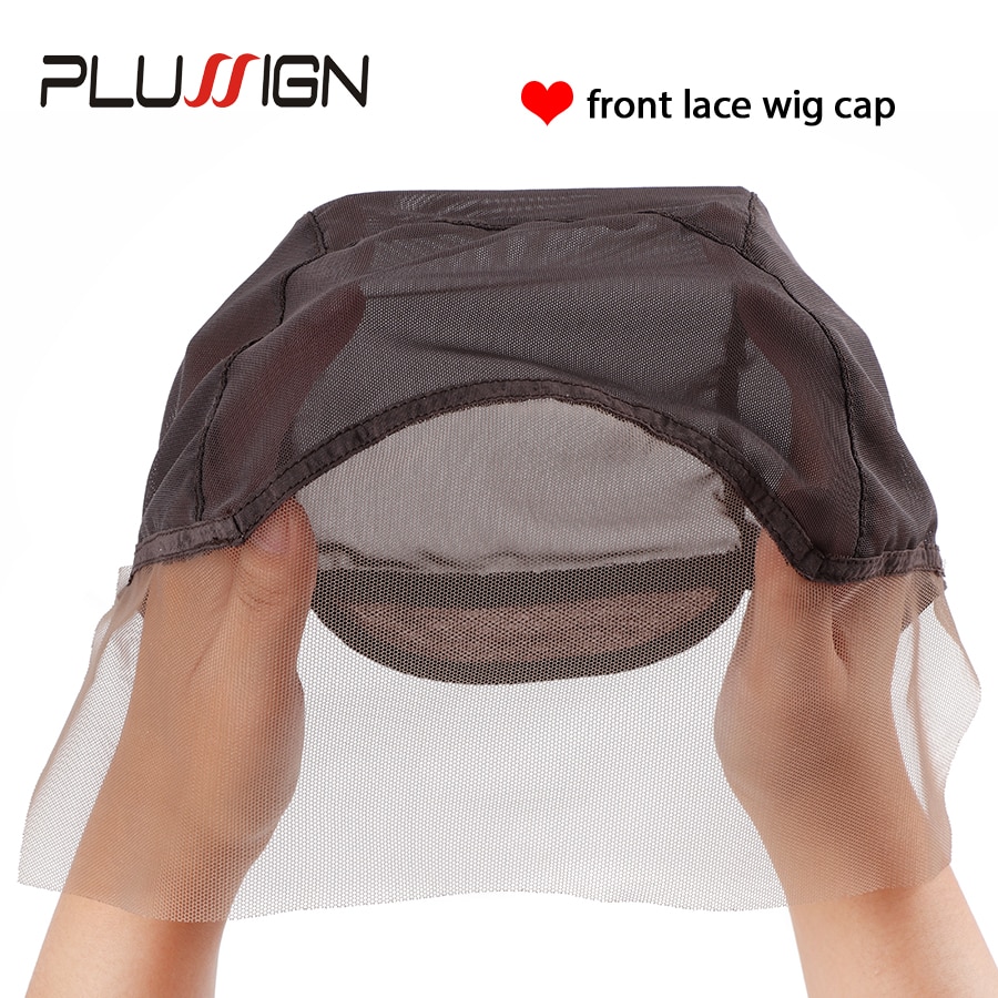 Plussign 1Pcs Ventilated Wig Cap Transparent 13*4 Swiss Lace Wig Cap For Diy Making Wigs With Adjustable Straps Average Size